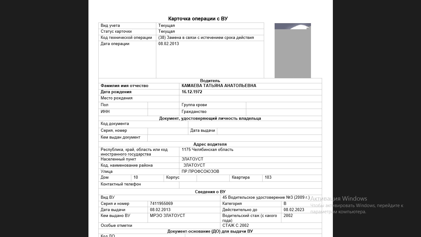 Аватар пользователя